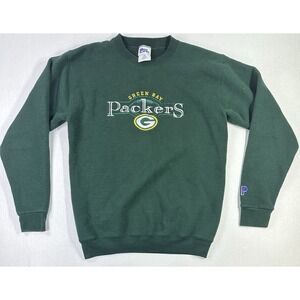 Vintage Green Bay Packers Pro Player Sweatshirt Youth 18/20 Green Embroidered